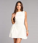 Effortlessly Chic Crepe Pleated Skater Dress