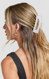 Wilda Hair Clip - Rectangle Claw Hair Clip in Cream