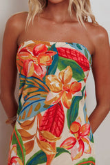 Bird Of Paradise Tied Cowl Back Maxi Dress Botanical