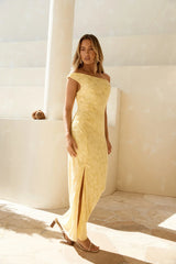 Breeze Of Pink Maxi Dress Yellow
